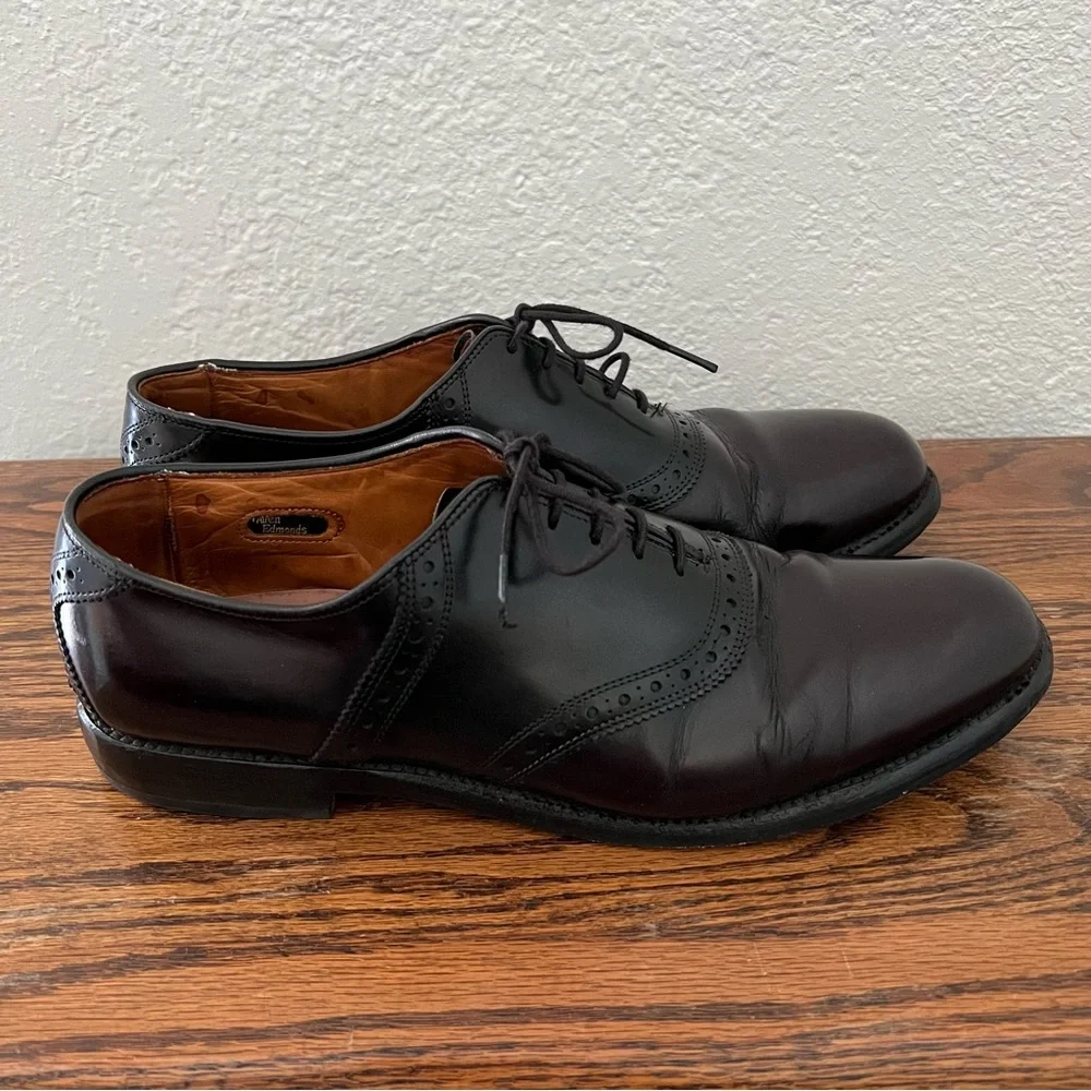 Allen Edmonds 8271 Burgundy Two Tone Shelton Saddle Oxford Size 10.5